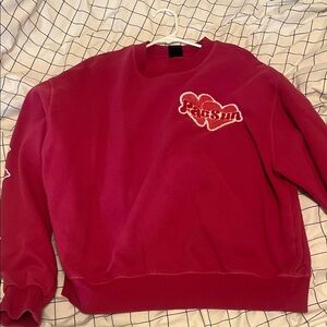 PacSun Pink Sweatshirt with Heart Design